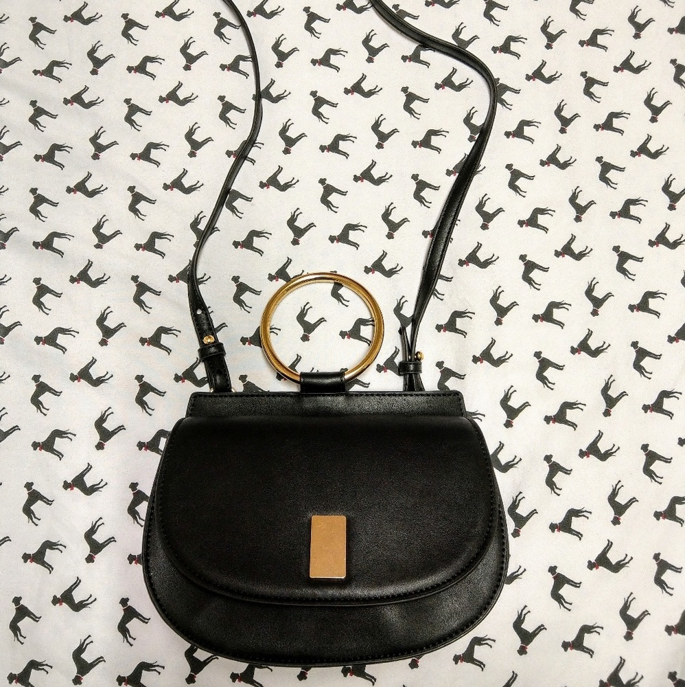 MNG by Mango Metallic Handle Shoulder Bag